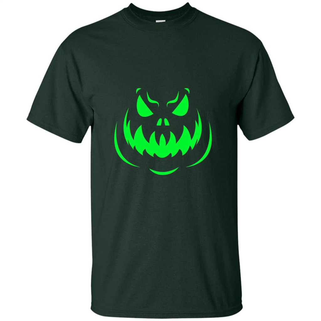 Scary Face Halloween T-shirt Forest Green