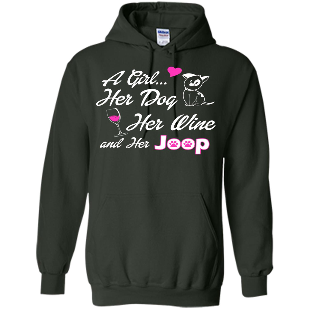 Dog T-shirt A Girl Her Dog Her Wine And Her Joop T-shirt Forest Green