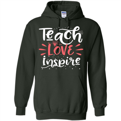 Teach Love Inspire Teacher Teaching T-shirt For Teacher Forest Green