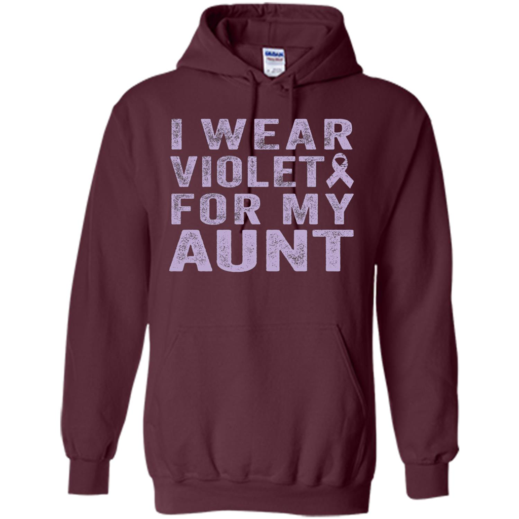 Cancer Awareness T-shirt I Wear Violet For My Aunt T-shirt Maroon