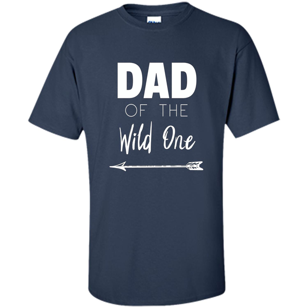 Dad and Kids T-shirt Dad Of The Wild One Father T-shirt Navy