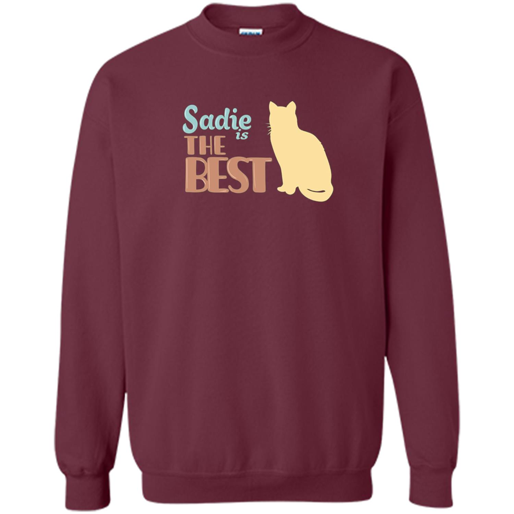 Cat Lover T-shirt, Sadie Is The Best T-shirt Maroon