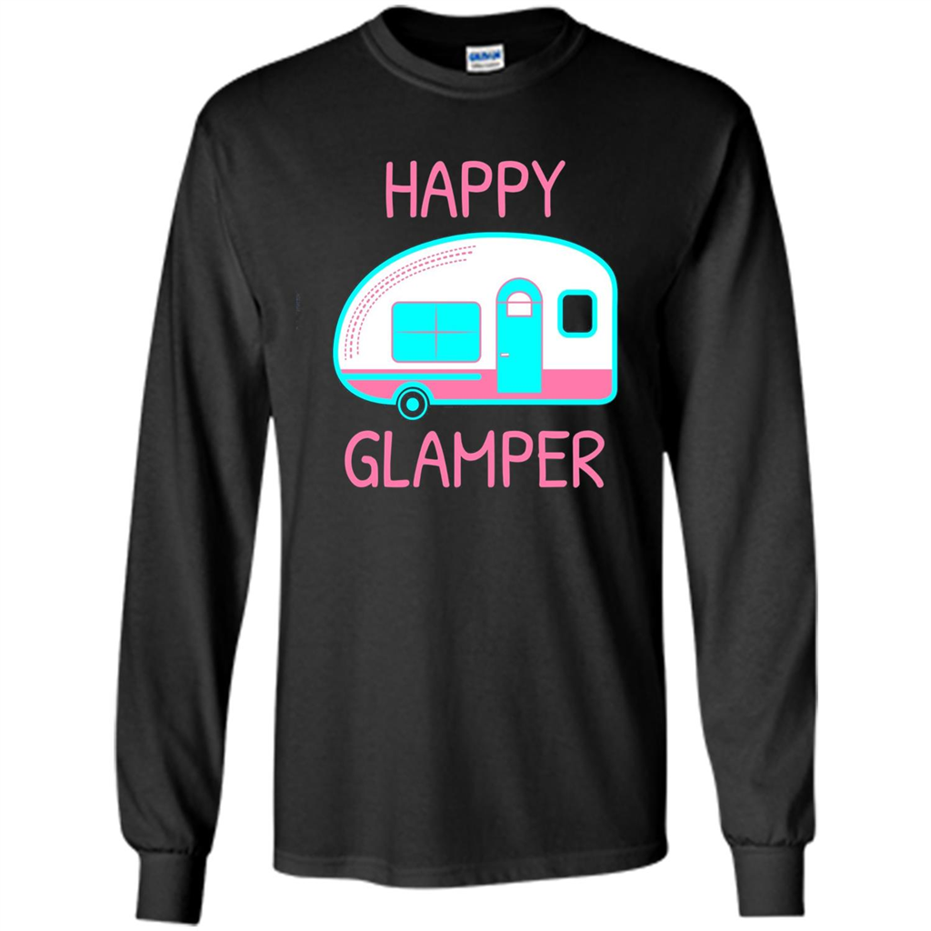 Happy Glamper - Glamping Camping Gift Idea T-Shirt Black