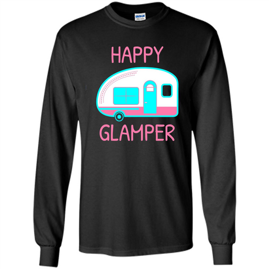 Happy Glamper - Glamping Camping Gift Idea T-Shirt Black