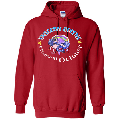 October Unicrorn T-shirt Unicorn Queens Are Born October Red