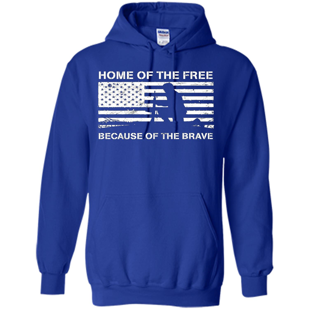 Military T-shirt Home Of The Free Because Of The Brave Royal