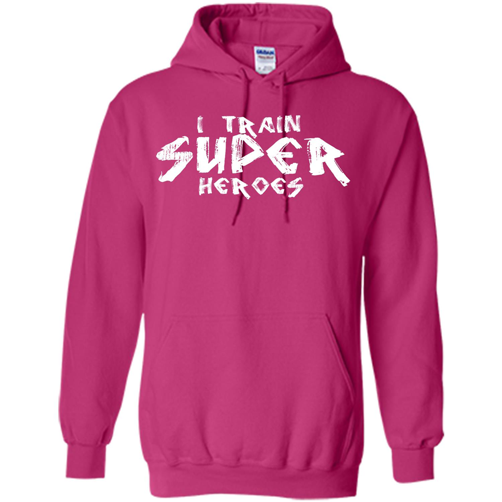 I Train Super Heroes T-shirt Heliconia