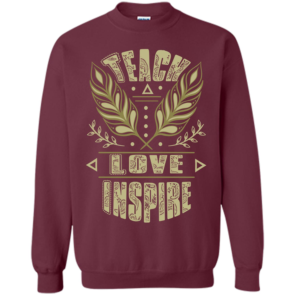 Teacher T-shirt Teach Love Inspire T-shirt Maroon