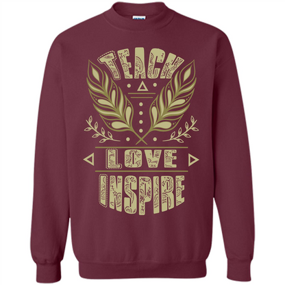 Teacher T-shirt Teach Love Inspire T-shirt Maroon