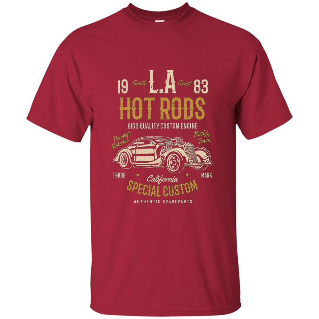 L.A. Hot Rods Classic Car T-shirt T-shirt Cardinal