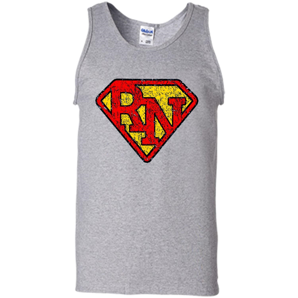 Vintage Super Nurse RN Distressed T-shirt Sport Grey