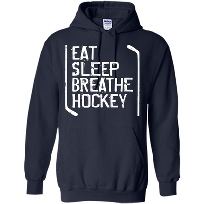 Funny Hockey T-shirt Eat Sleep Breathe Hockey T-Shirt Navy