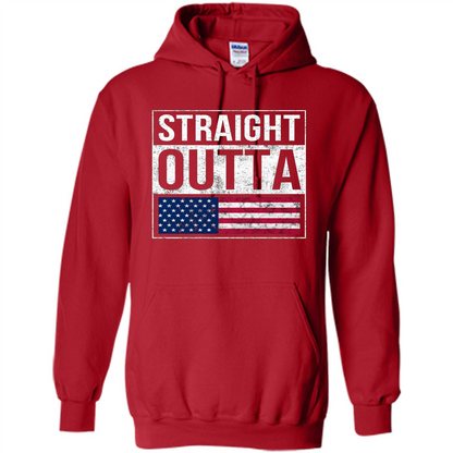 Independen Day T-shirt Straight Outta. 4th of July Red