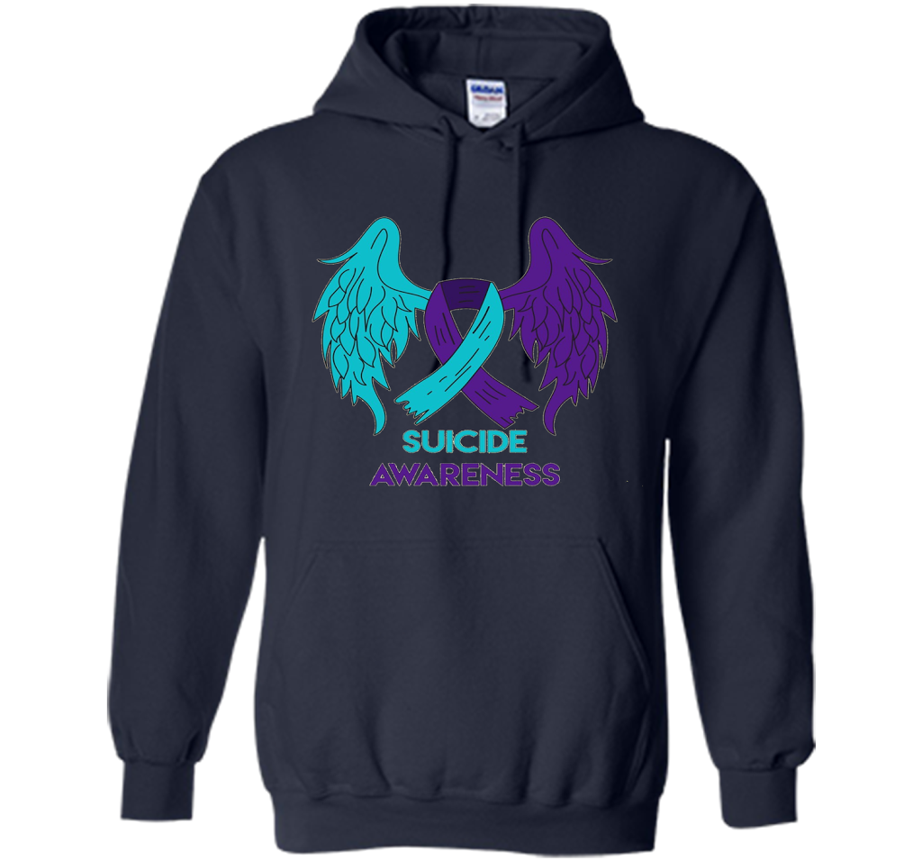 Suicide Awareness Shirt Wings and Ribbon Suicide Prevention shirt Navy