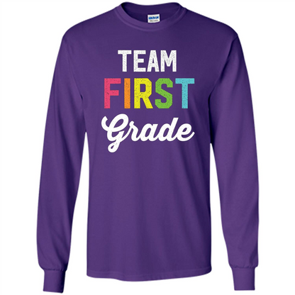 Team 1st First Grade Teacher T-shirt Purple
