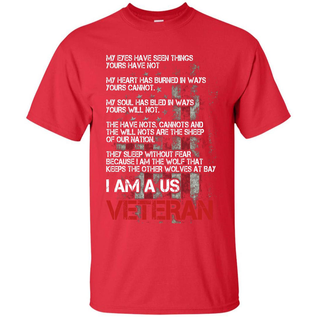 Military T-shirt I Am A Us Veteran T-shirt Red