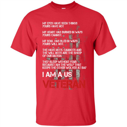 Military T-shirt I Am A Us Veteran T-shirt Red