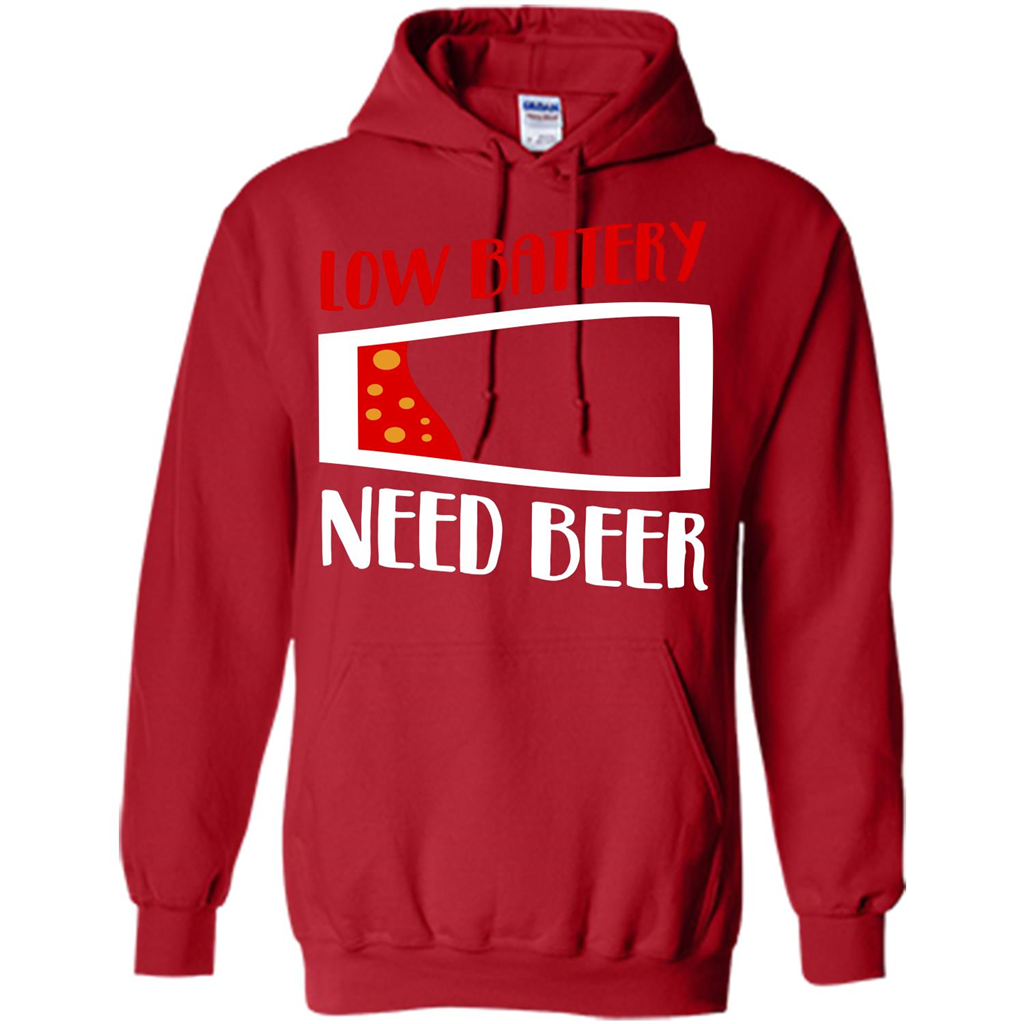 Beer T-shirt Low Battery Need Beer T-shirt Red