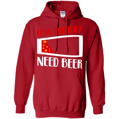 Beer T-shirt Low Battery Need Beer T-shirt Red