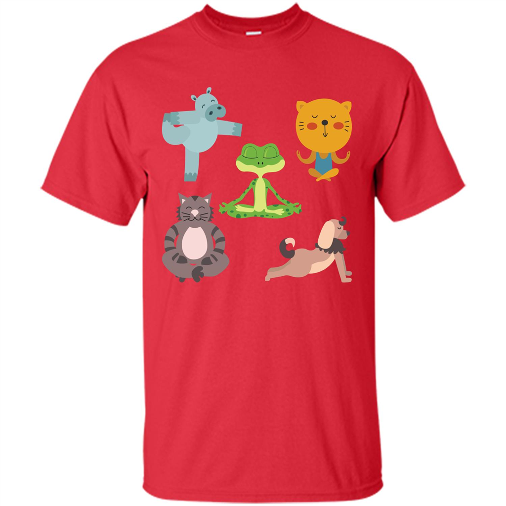 Yoga Animals T-shirt Sphynx Yoga Red