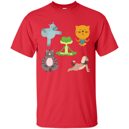 Yoga Animals T-shirt Sphynx Yoga Red