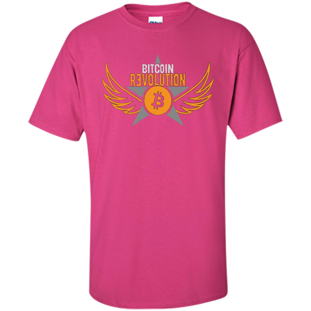 Bitcoin T-shirt Cool Cryptocurrency Revolution BTC Logo T-shirt Heliconia