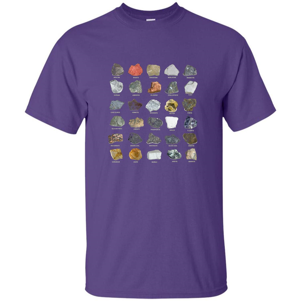 Ores and Minerals Gems and Crystals Rock Collecting T-shirt Purple