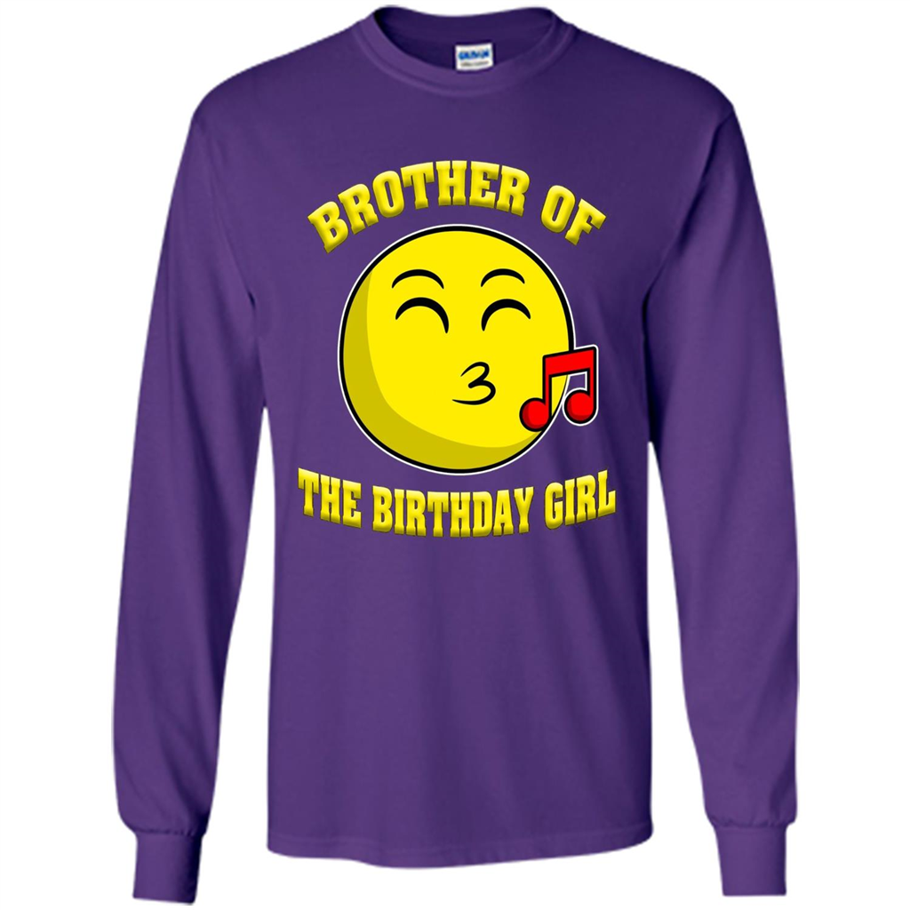 Brother Of The Birthday Girl Emoji T-shirt Purple