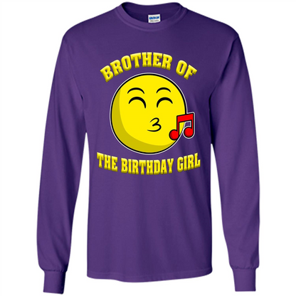Brother Of The Birthday Girl Emoji T-shirt Purple