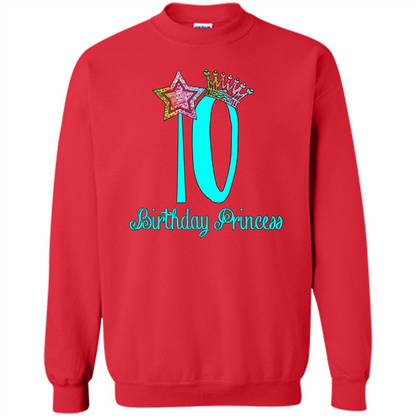 Birthday Princess Tiara T-shirt Tenth Birthday T-Shirt Red