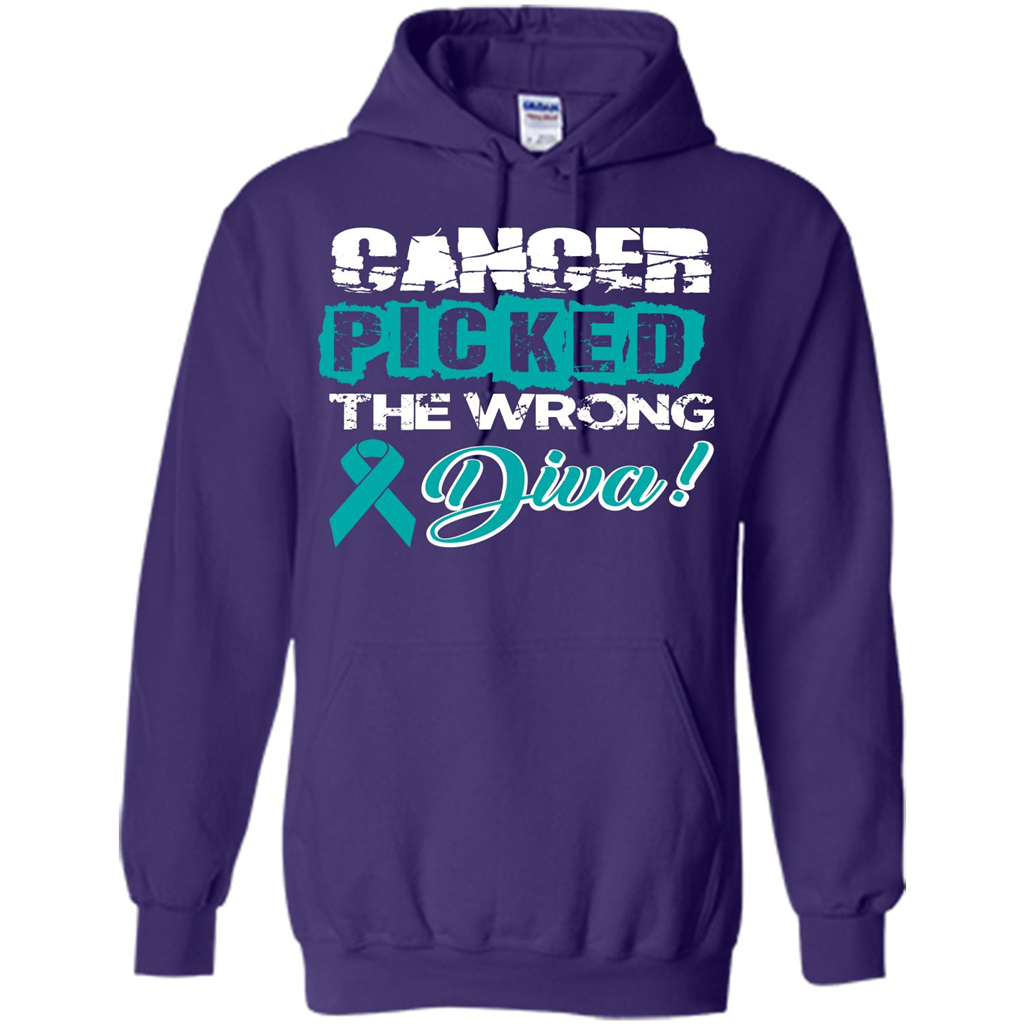 Cancer Awareness T-shirt Cancer Picked The Wrong Diva T-shirt Purple