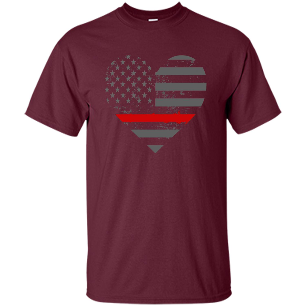 Firefighters Girlfriend Heart T-shirt Maroon
