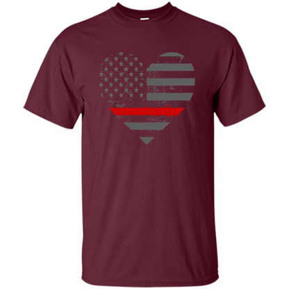 Firefighters Girlfriend Heart T-shirt Maroon