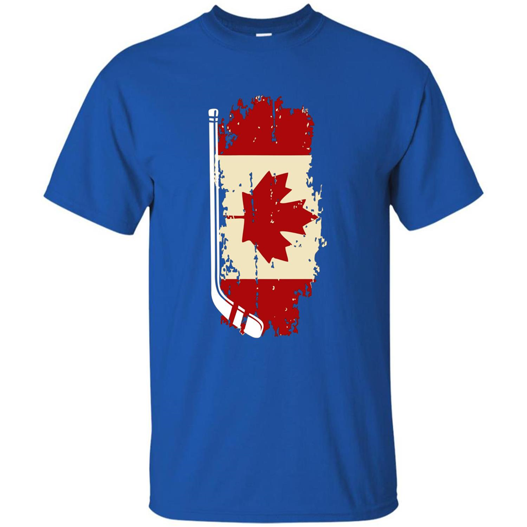 Canada Hockey Funny T-Shirt Canada Hockey Flag T-shirt Royal