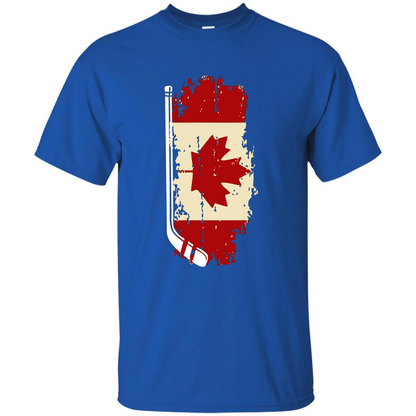 Canada Hockey Funny T-Shirt Canada Hockey Flag T-shirt Royal
