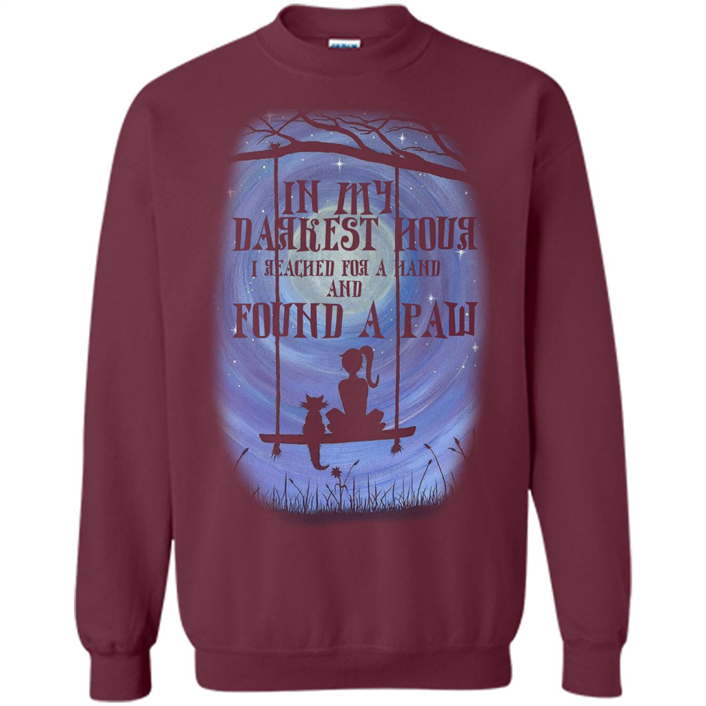 Cat Lover. In My Darkest Hour I Reached For A Hand T-shirt Maroon