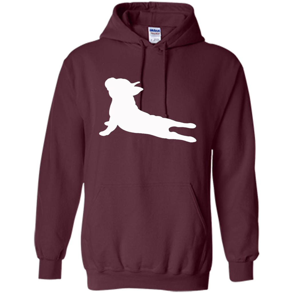 French Bulldog Yoga T-shirt Maroon