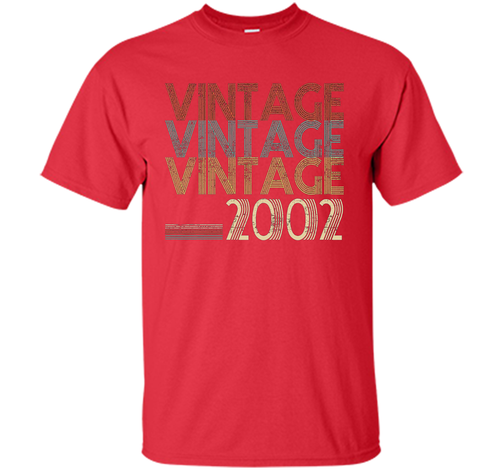 Retro Classic Vintage 2002 - 15th Gift 15 Yrs Years Old cool shirt Red
