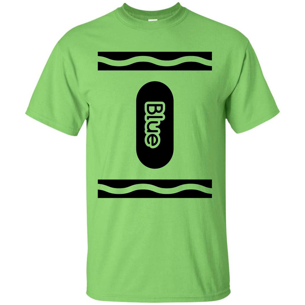 Blue Crayon Halloween Costume T-shirt Lime
