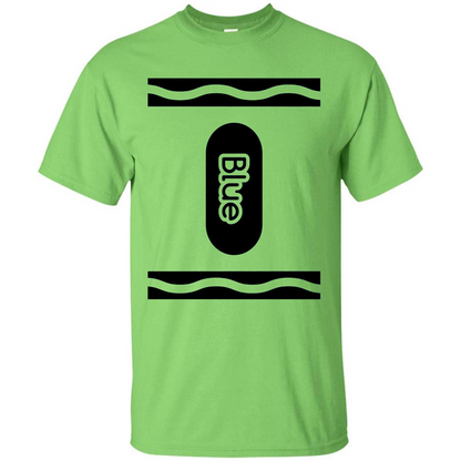 Blue Crayon Halloween Costume T-shirt Lime