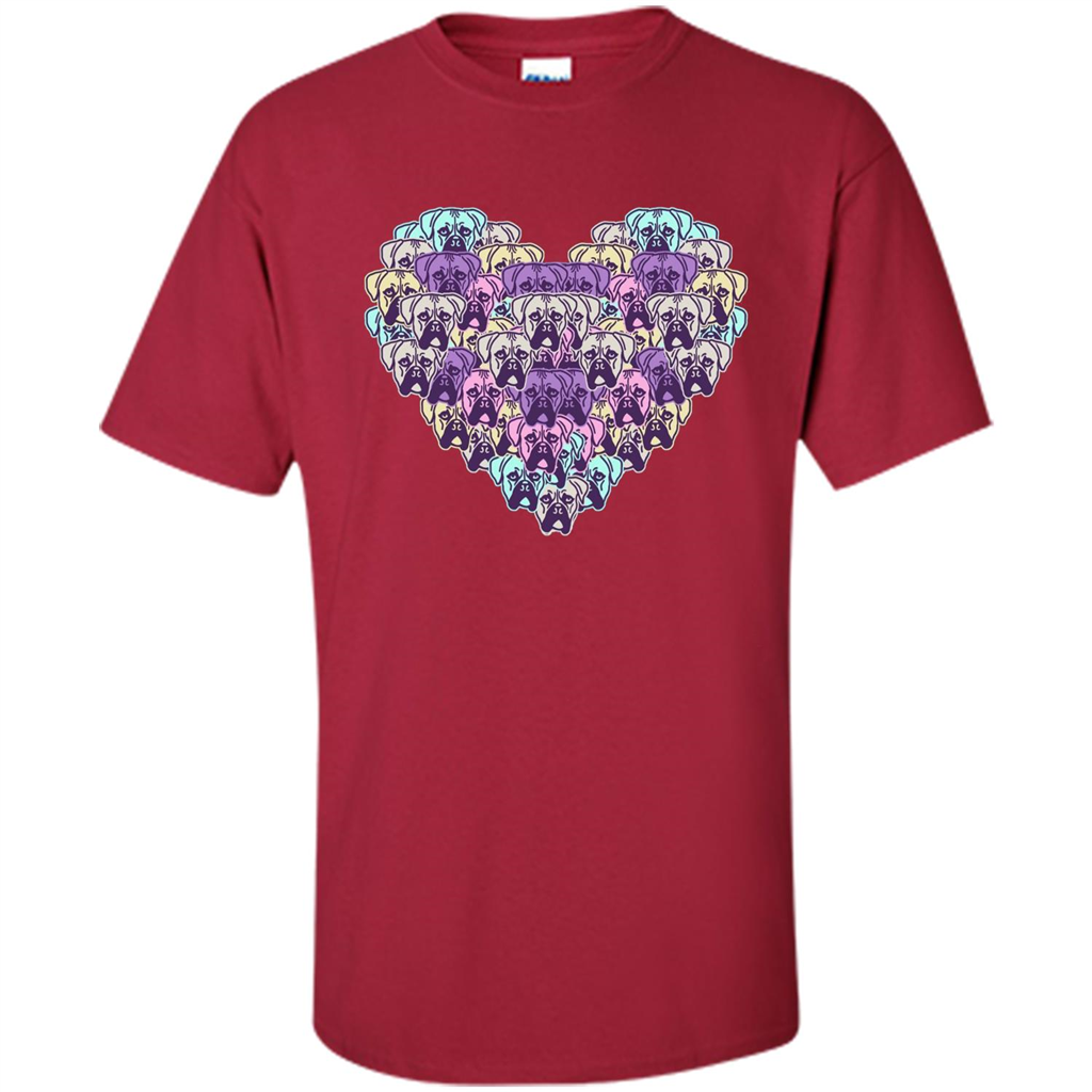 Boxer Dog Heart Mosaic Dog Lover T-shirt Cardinal