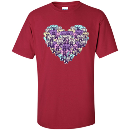 Boxer Dog Heart Mosaic Dog Lover T-shirt Cardinal