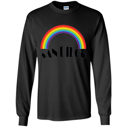 LGBTQ. San Diego LGBT Pride Rainbow T-shirt Black