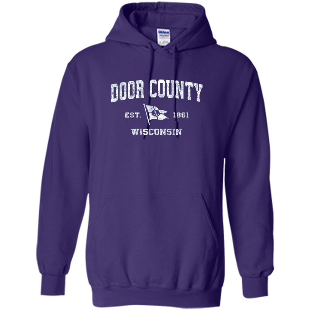 Door County Wisconsin WI Est 1861 T-shirt Purple