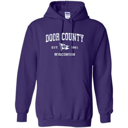 Door County Wisconsin WI Est 1861 T-shirt Purple