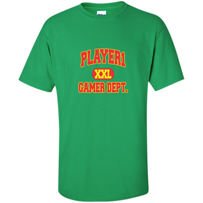 Gamer T-shirt Player 1 XXL Gamer Department Irish Green