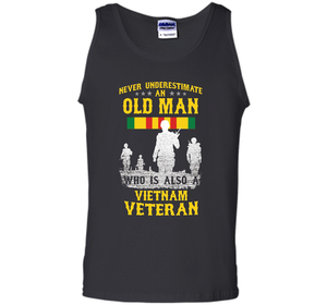 Mens Never Underestimate an OLD MAN Vietnam Veteran - Gift Tee cool shirt