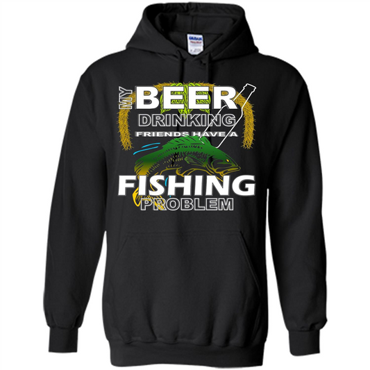 Beer Drinking Friends Have A Fishing Problem T-Shirt Black