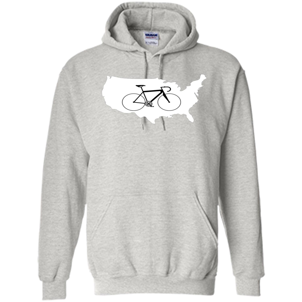 Bicycle America T-shirt USA States Road Bike Ash