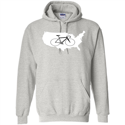 Bicycle America T-shirt USA States Road Bike Ash